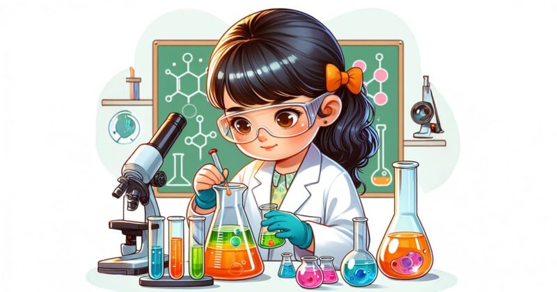 kid scientist illustration