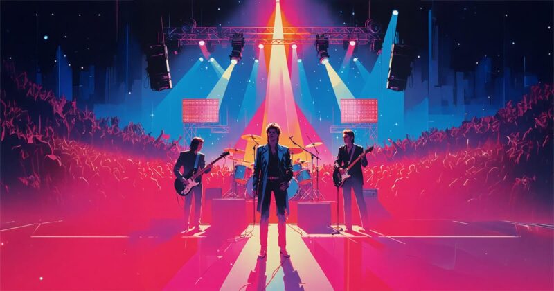 80s band performing