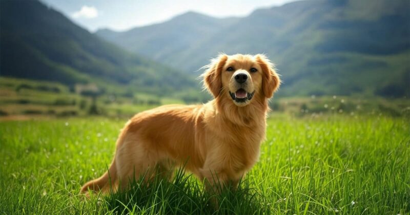 dog in field