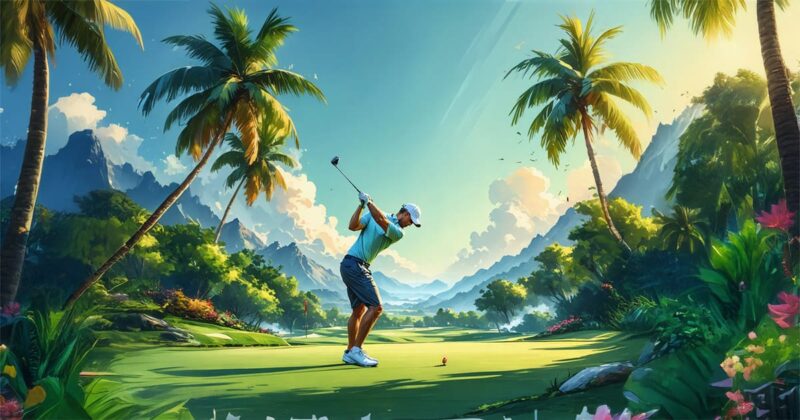 golfer hitting ball