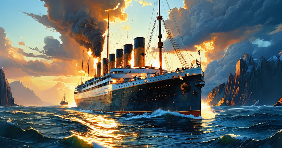 titanic in water